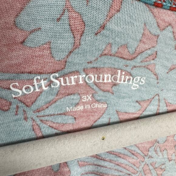 Soft Surroundings Cotton Modal Santiago Floral V-Neck Shift Dress Pockets Sz 3X - Picture 5 of 6